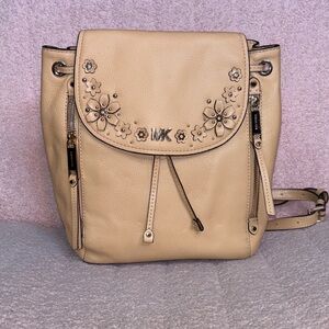 Michael Kors Beige Floral Backpack